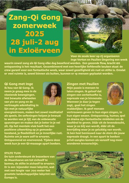 Zang en Qi-gong zomerretraite Pauline en Inge 2025